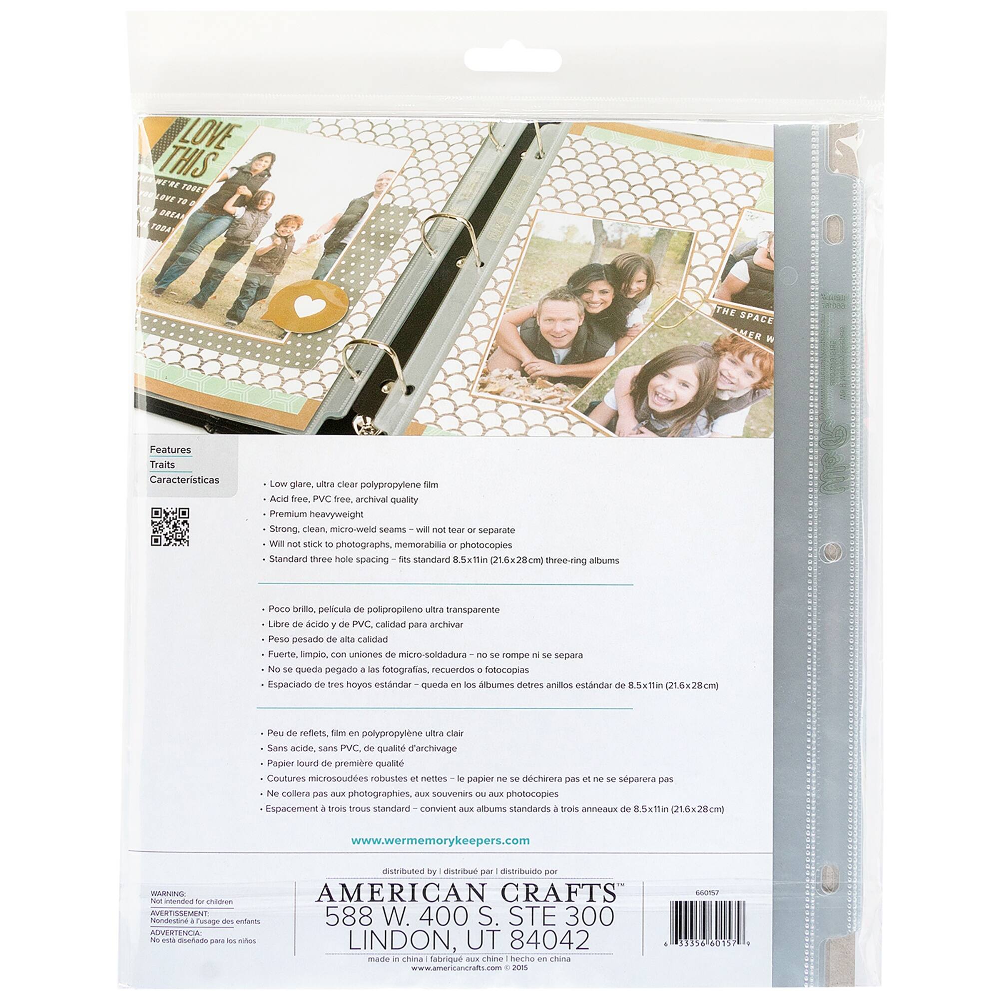 We R Memory Keepers® 8.5" x 11" Ring Page Protectors, 10ct.